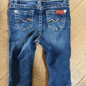 Baby Girl 7 For All Mankind Dark Blue Cropped Jeans Size 3-6 mo